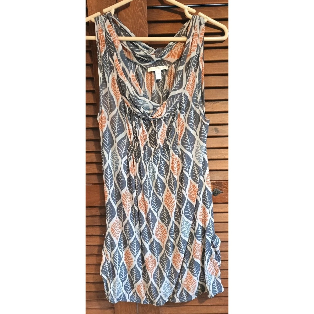 Anthropologie Weston Wear Dress Size Small Sleeveless Blue Orange Sheer Tunic